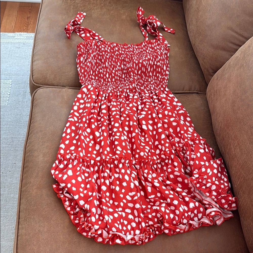 Red and White Kids Dress